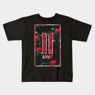 Army Kpop Red Roses Kids T-Shirt